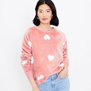 LOFT Women's Heart Faux Fur Sweatshirt